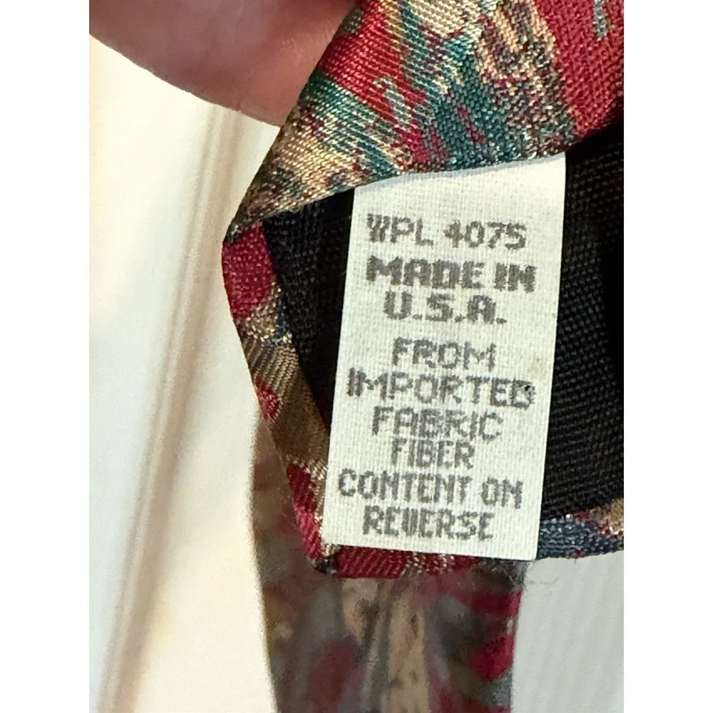 Multicolored Neck Tie, Red Turquoise Gold, Men's Designer Neck Tie Robert Alan